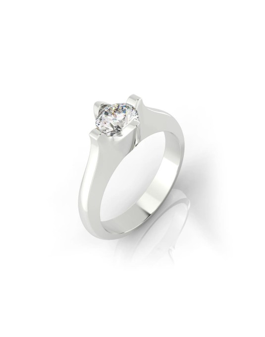Anello Laurea con 4 griffe e Diamante