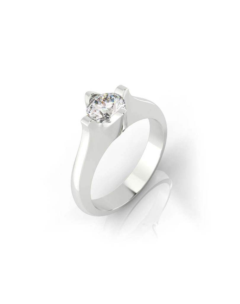 Anello Laurea con 4 griffe e Diamante