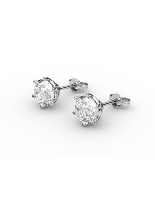 Orecchini a 6 Griffe con Diamanti