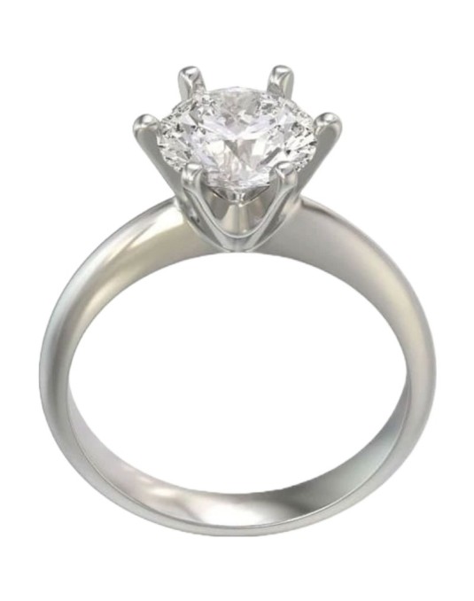 Anello Solitario a 6 griffe con Diamante