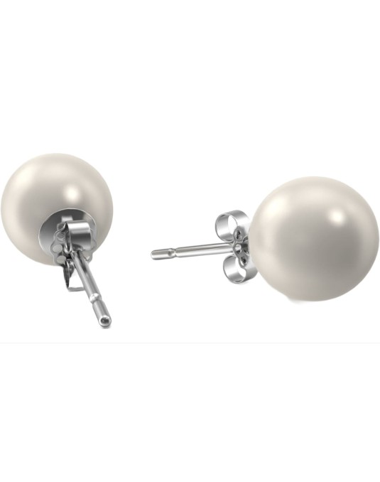 Orecchini Oro Bianco con Perle 9 mm