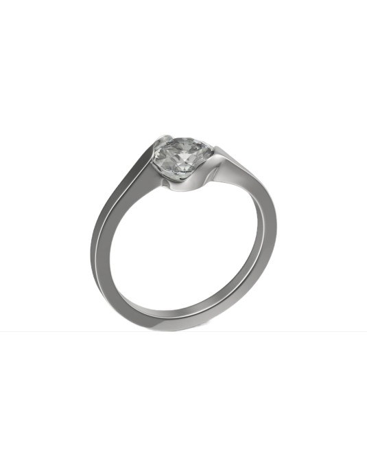 Solitario Con Diamante Naturale