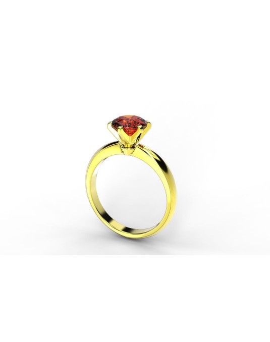 Anello Solitario con Rubino Naturale