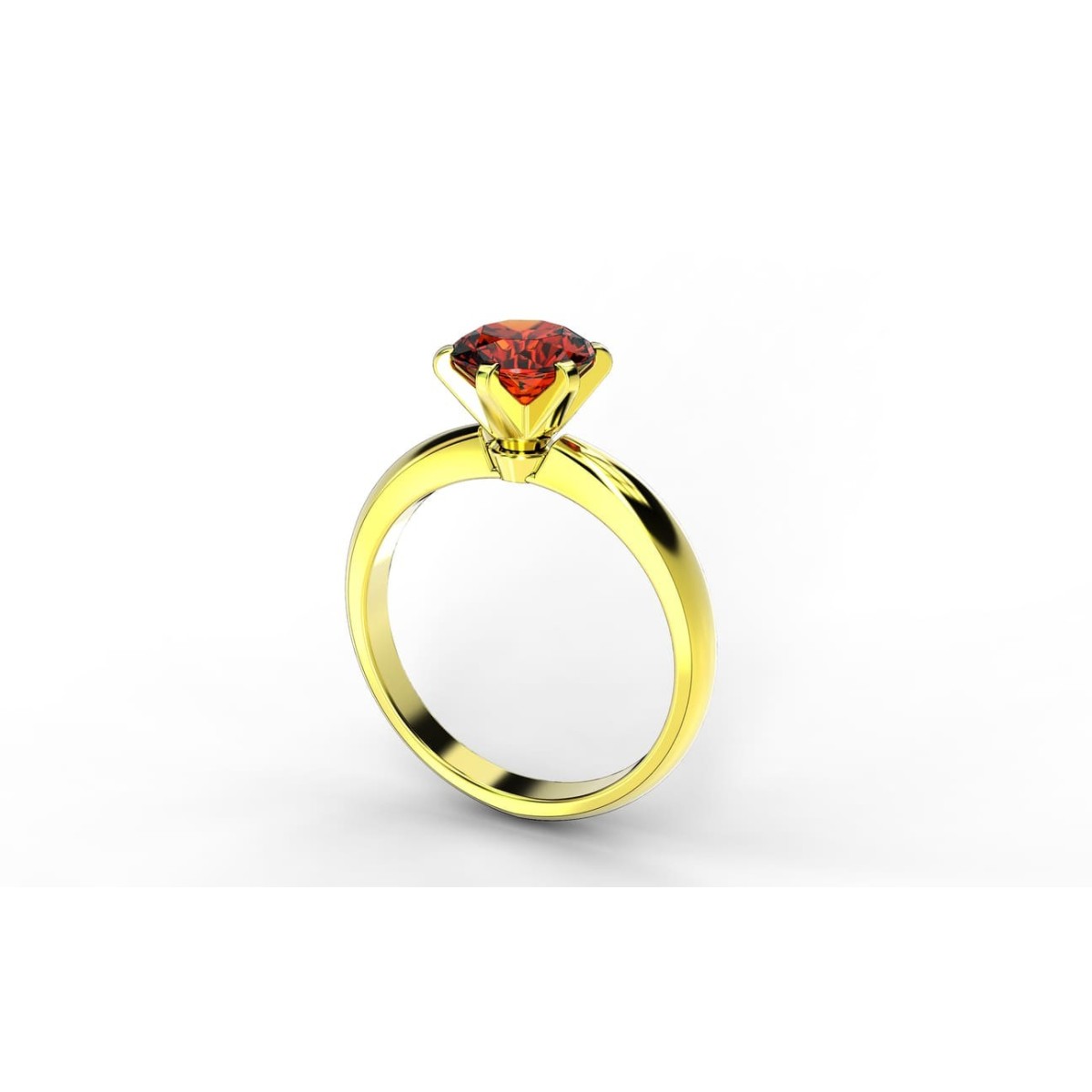 Anello Solitario con Rubino Naturale