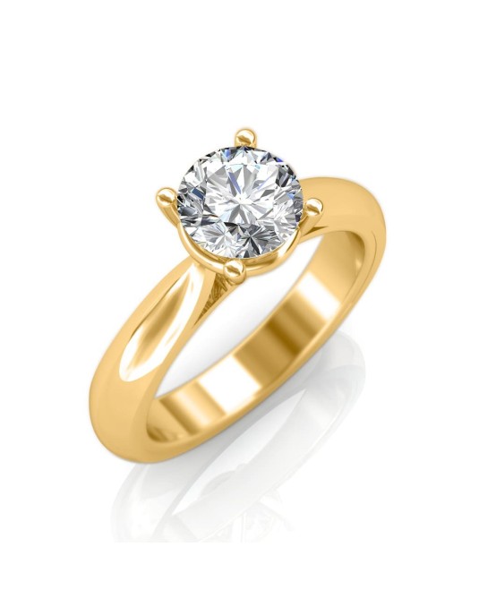 Anello Tiffany Oro Giallo con Diamante