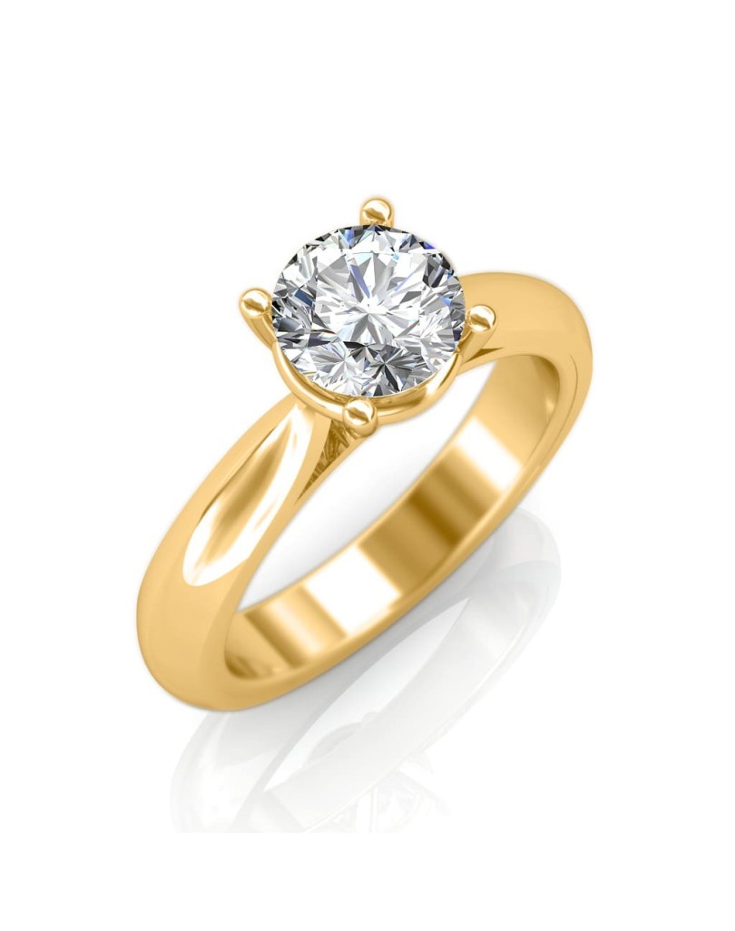 Anello Tiffany Oro Giallo con Diamante