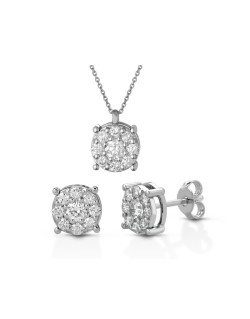 Parure Orecchini e Ciondolo Con Diamanti Naturali