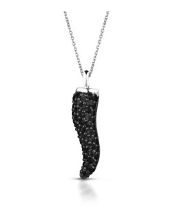 CIONDOLO FANTASIA IN ORO BIANCO 18 K CON DIAMANTI NERI NATURALI E VVS