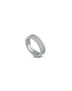 Anello Veretta A 3 File con Diamanti