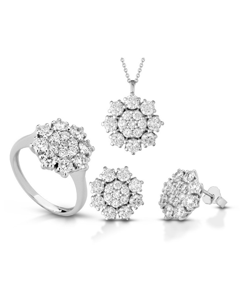 Parure Fiore in Oro Bianco