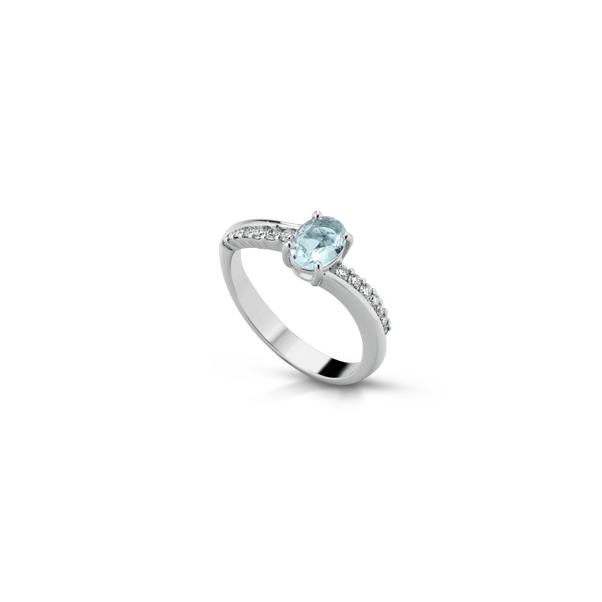 Anello Acquamarina e Diamanti