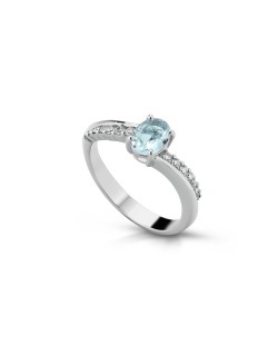 Anello Acquamarina e Diamanti