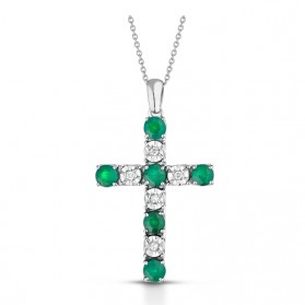 Croce Smeraldi e Diamanti Naturali