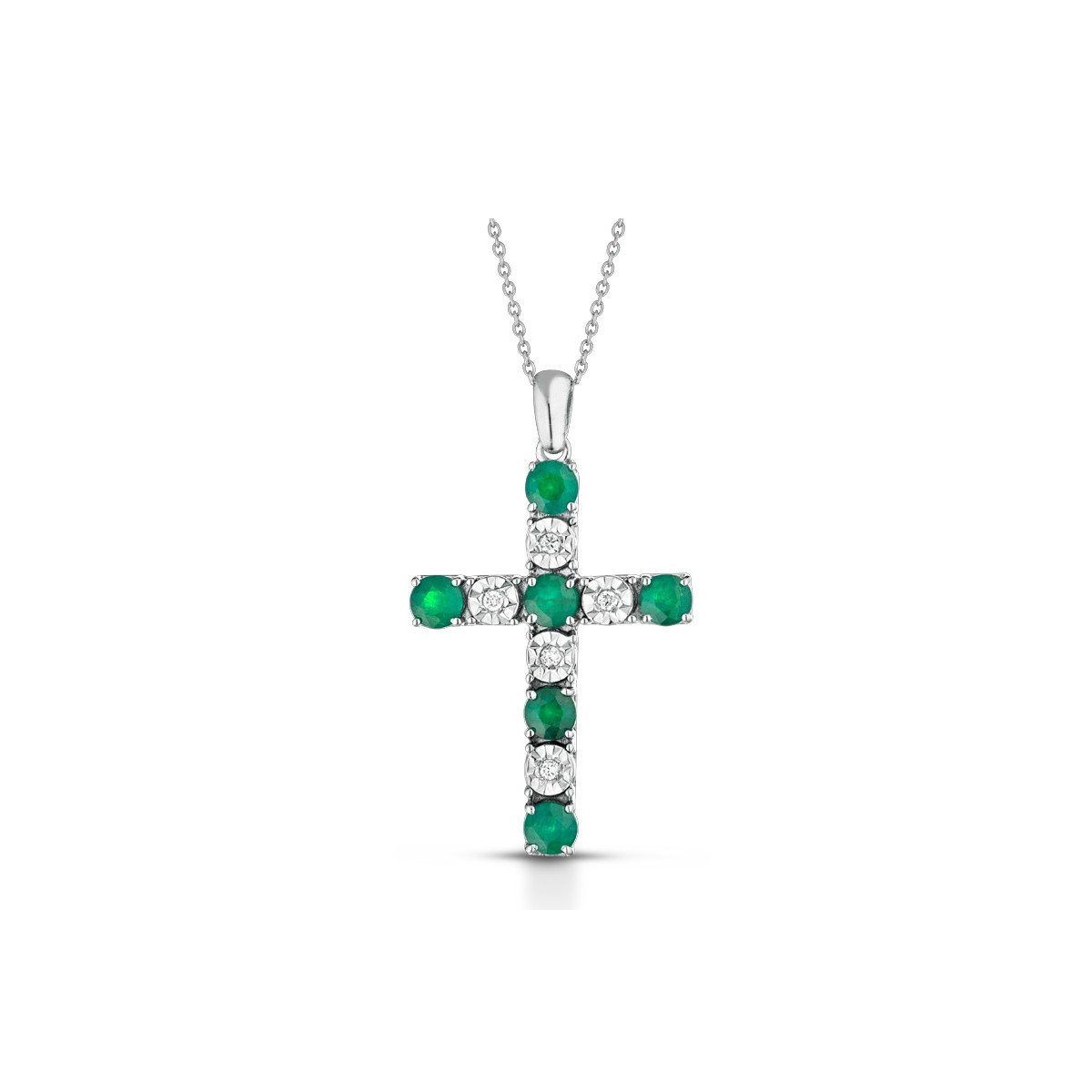 Croce Smeraldi e Diamanti Naturali