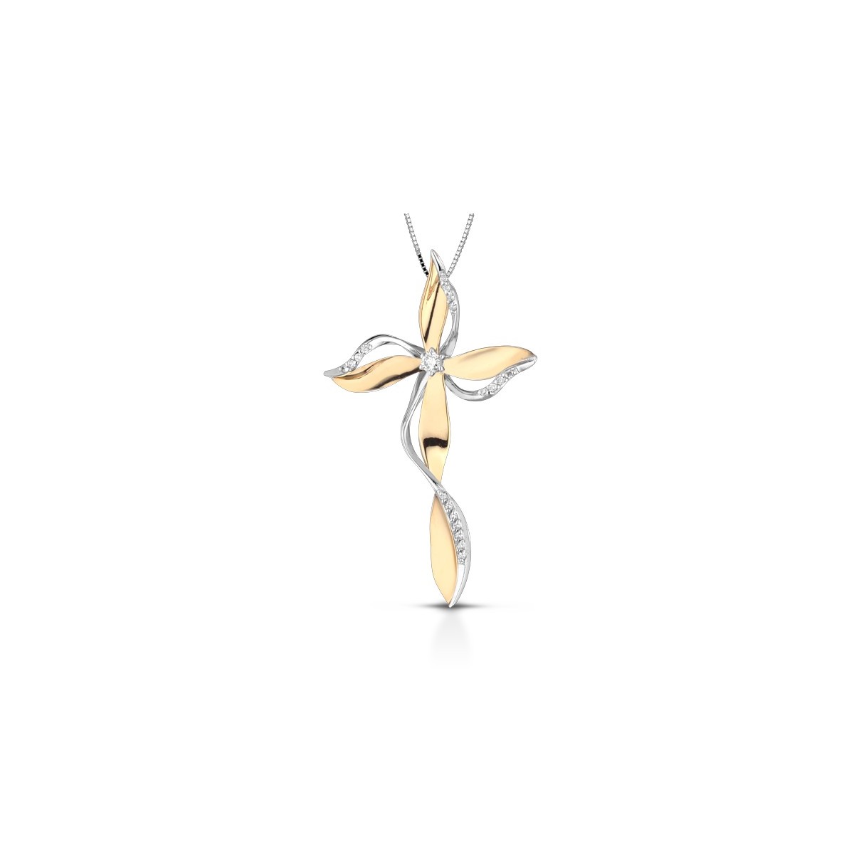 Croce Elegante Donna Diamanti Naturali