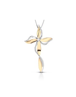 Croce Elegante Donna Diamanti Naturali