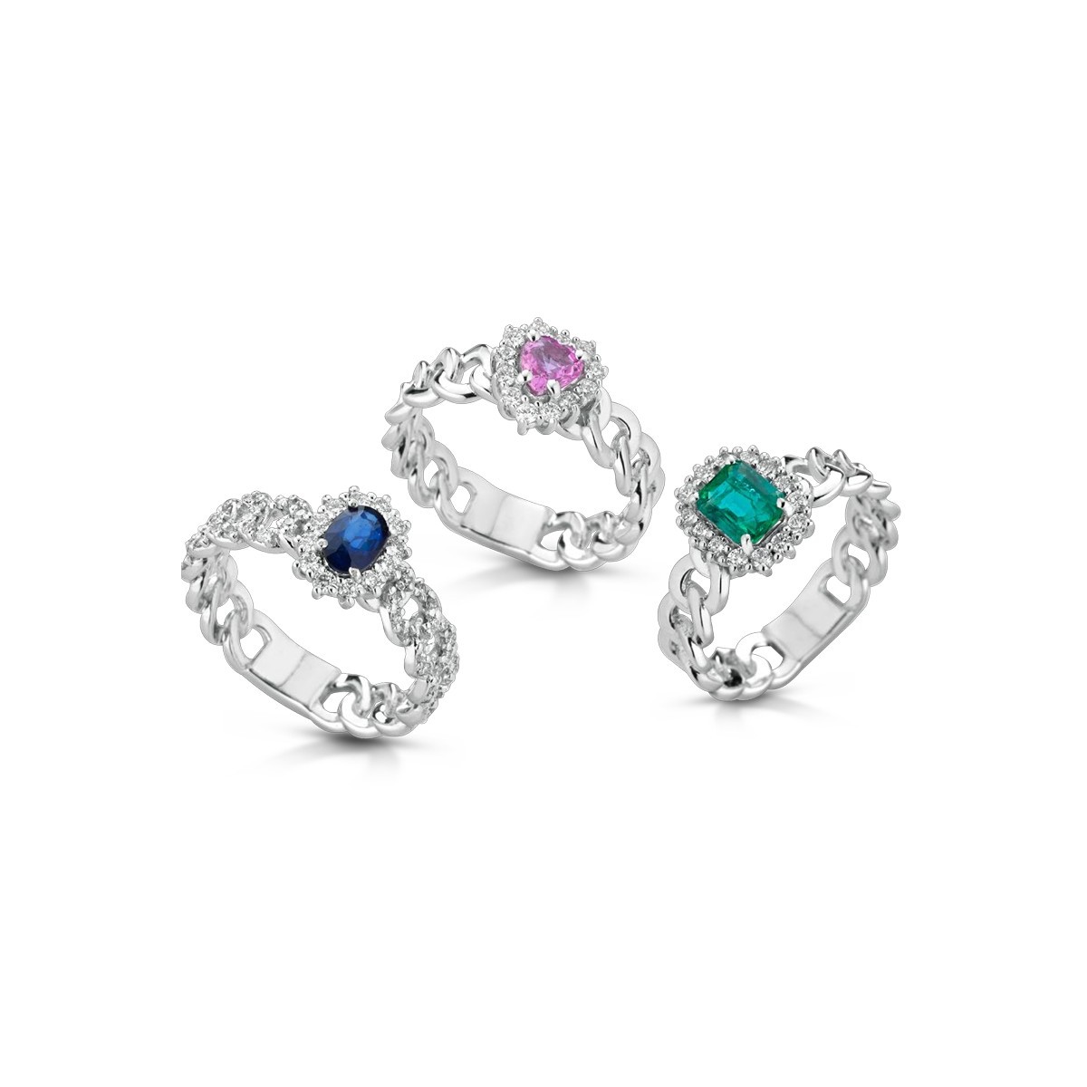 Parure Colore Con 3 Pietre Preziose
