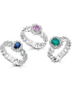Parure Colore Con 3 Pietre Preziose