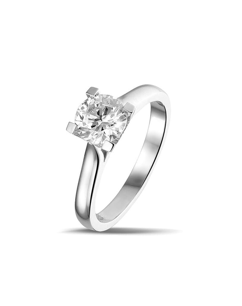 Anello in Oro Bianco con Diamante Solitario
