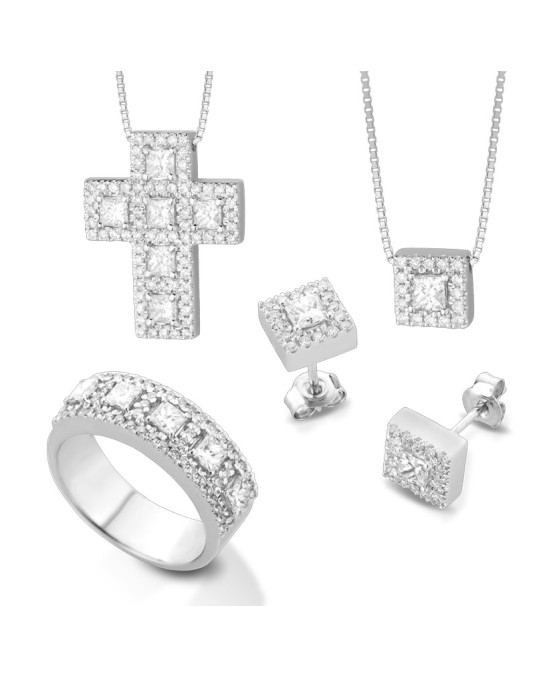 Set Gioielli in Oro Bianco