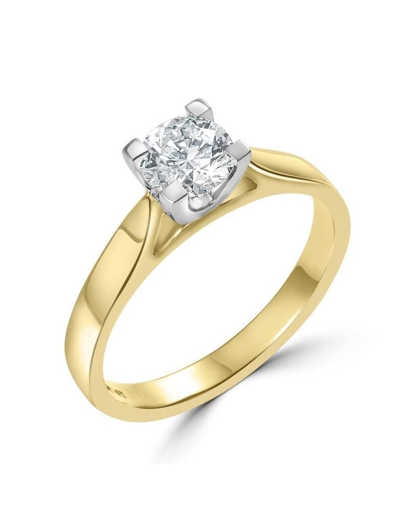 Anello Fidanzamento Oro Bicolore con Diamante