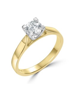Anello Fidanzamento Oro Bicolore con Diamante