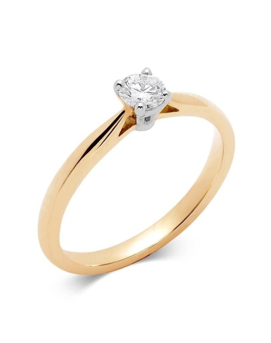 Anello Matrimonio Oro Bicolore con Diamante