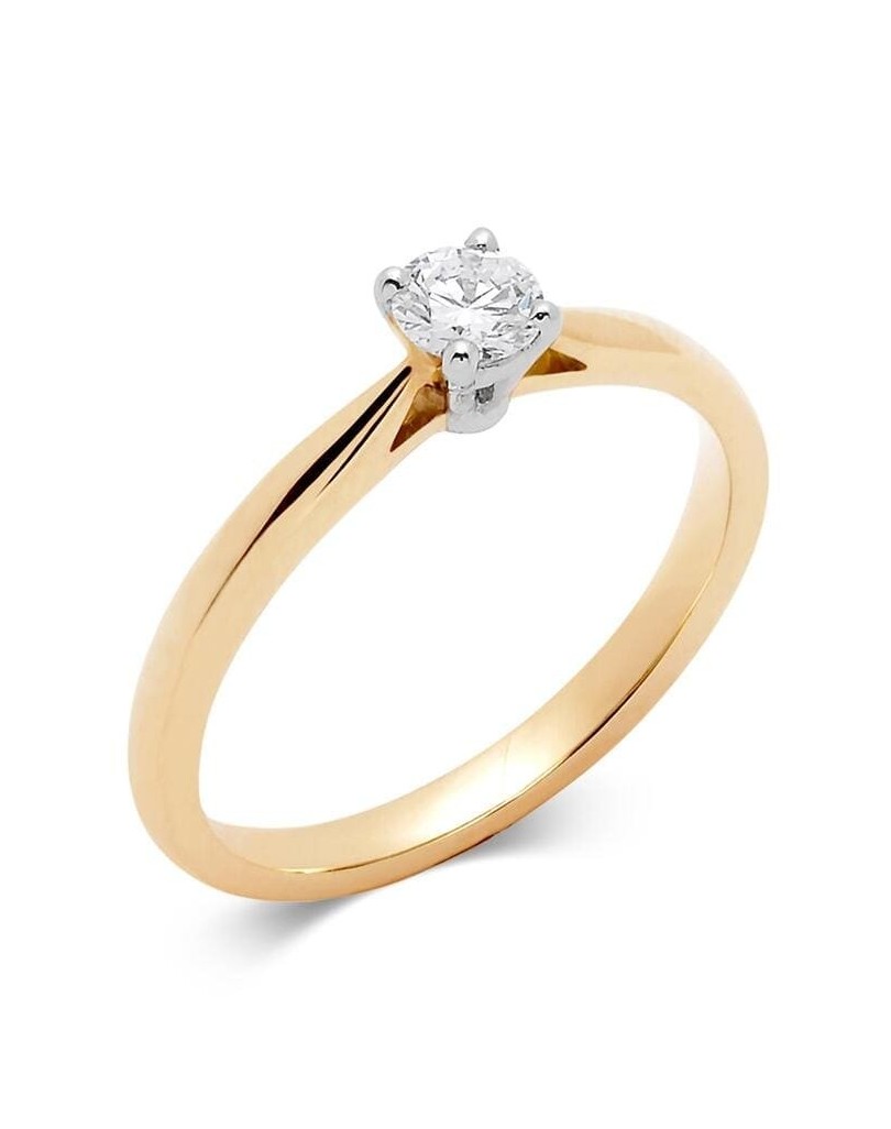 Anello Matrimonio Oro Bicolore con Diamante