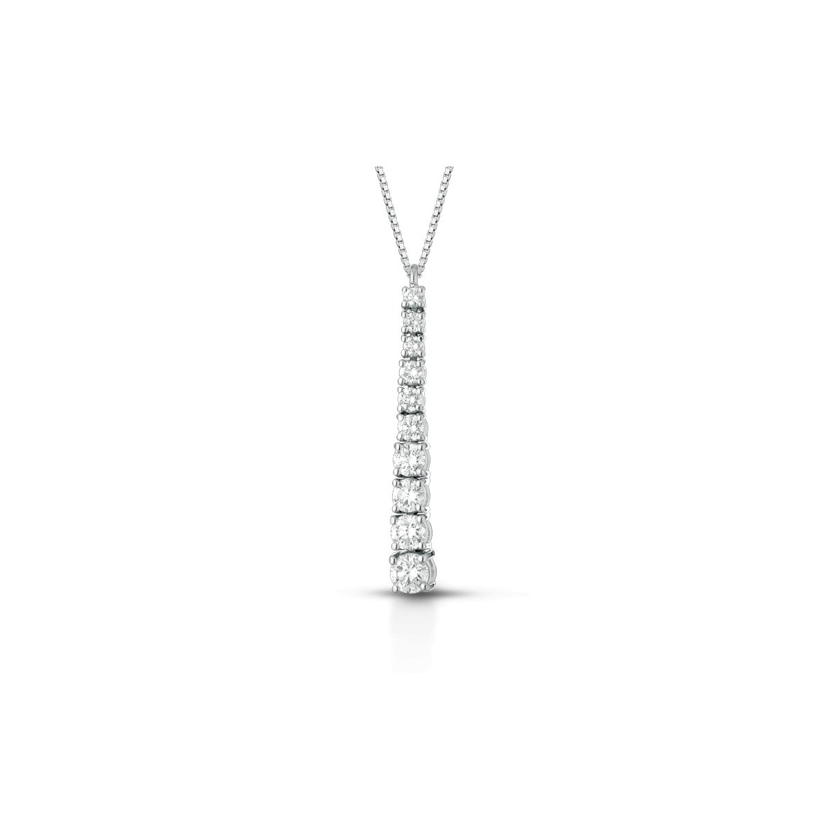 CIONDOLO FANTASIA IN ORO BIANCO 18 K CON DIAMANTI NATURALI E VVS