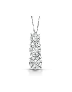 CIONDOLO FANTASIA IN ORO BIANCO 18 K CON DIAMANTI NATURALI E VVS