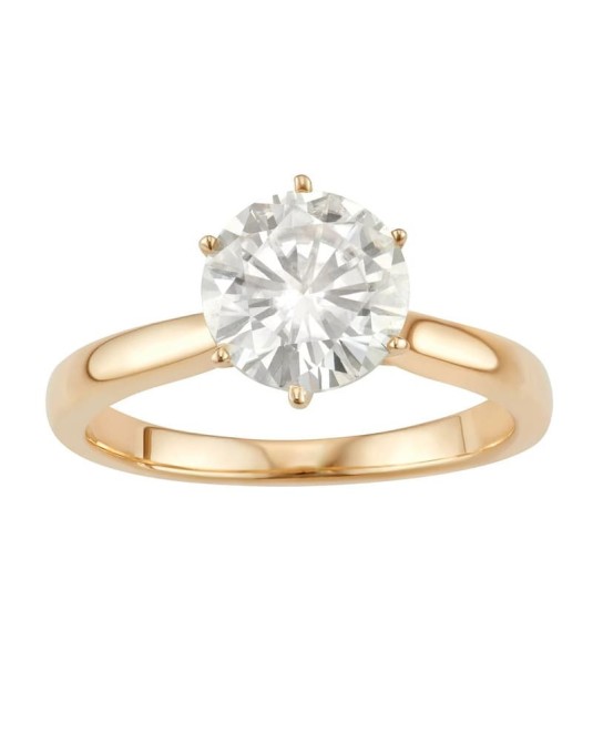 Anello Solitario in Oro Giallo Con Diamante