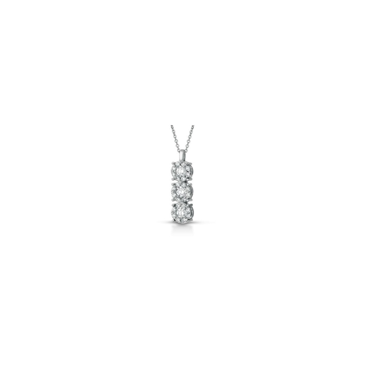 CIONDOLO TRILOGY IN ORO BIANCO 18 K CON DIAMANTI NATURALI E VVS