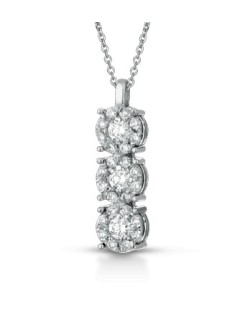 CIONDOLO TRILOGY IN ORO BIANCO 18 K CON DIAMANTI NATURALI E VVS