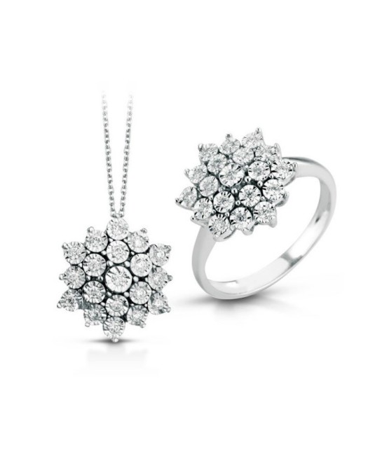 Parure Solare in Oro Bianco