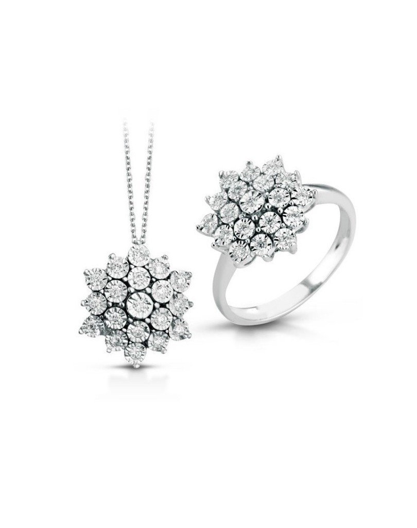 Parure Solare in Oro Bianco