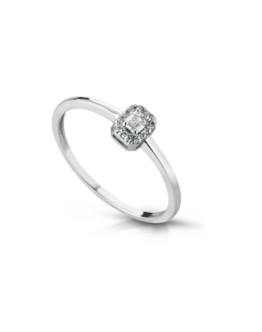 Anello Ottagonale con Diamanti