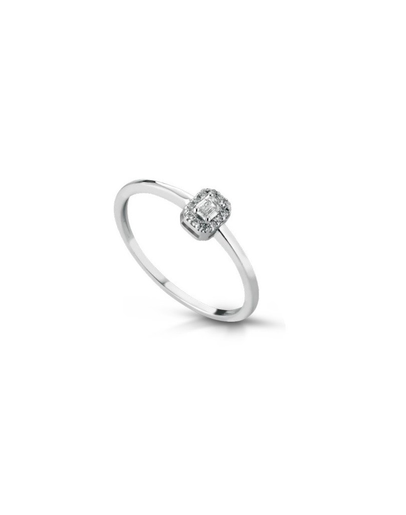 Anello Ottagonale con Diamanti
