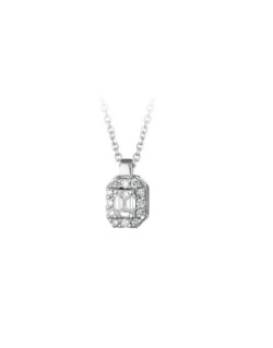 Ciondolo Ottagonale di Diamanti in Oro Bianco