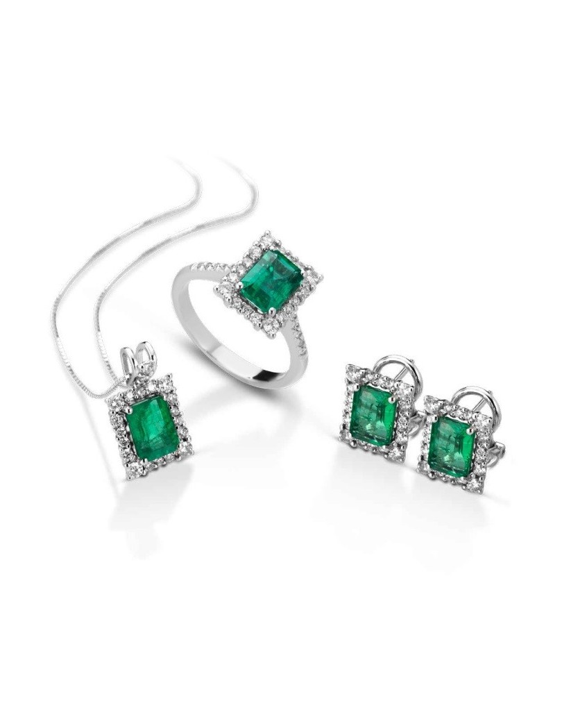 Parure Smeraldo Ottagonale e Diamanti