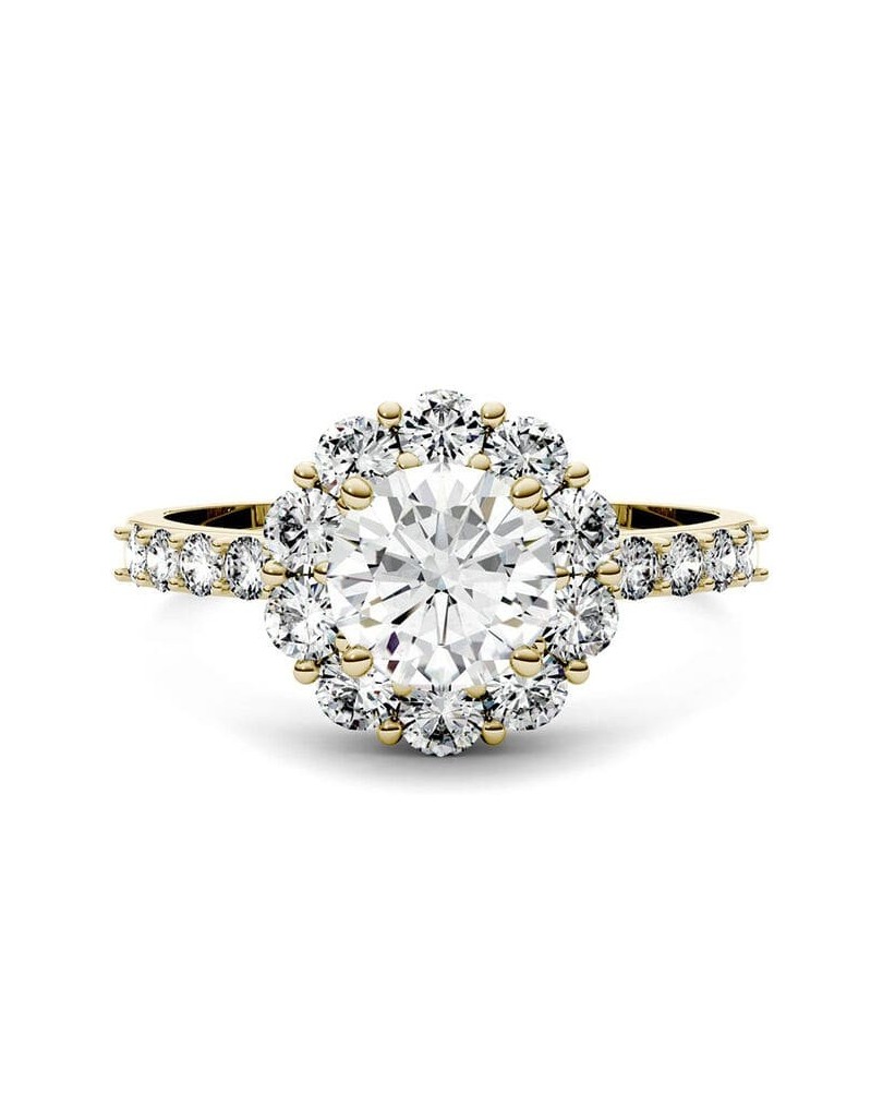 Anello Stile Halo con Diamanti