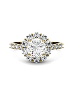 Anello Stile Halo con Diamanti