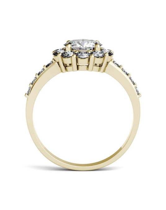 Anello Stile Halo con Diamanti