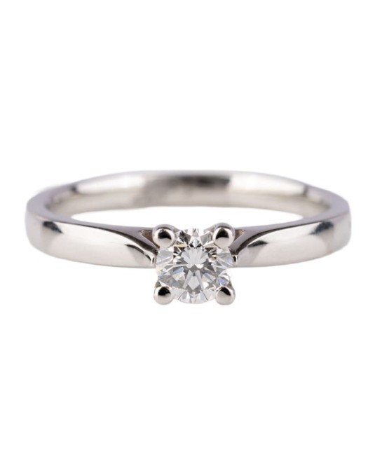 Anello Oro Bianco Solitario Diamante