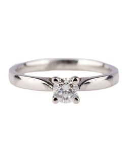 Anello Oro Bianco Solitario Diamante