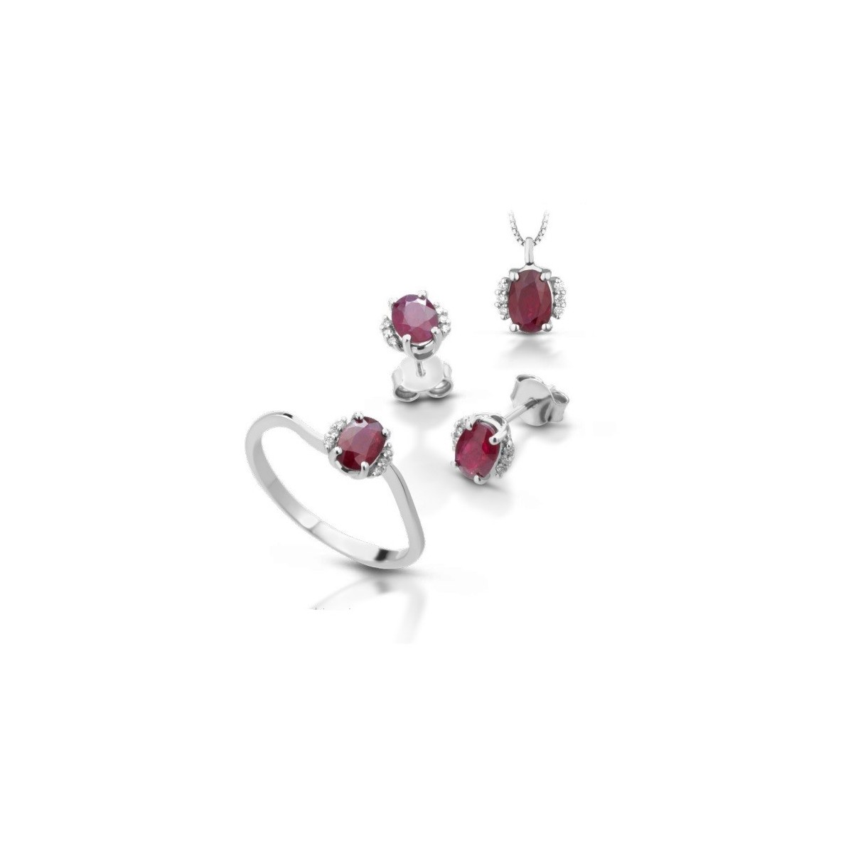 Parure Rubino Rosso e Diamanti