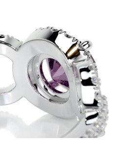 Anello Halo Zaffiro Rosa Retro