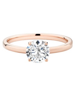Anello Oro Rosa Modello Solitario Con Diamante