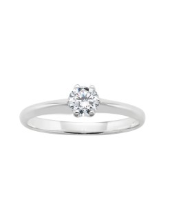 Anello Oro Bianco Modello Solitario Con Diamante