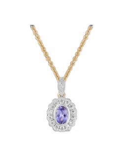 Ciondolo Tanzanite in Oro Bicolore