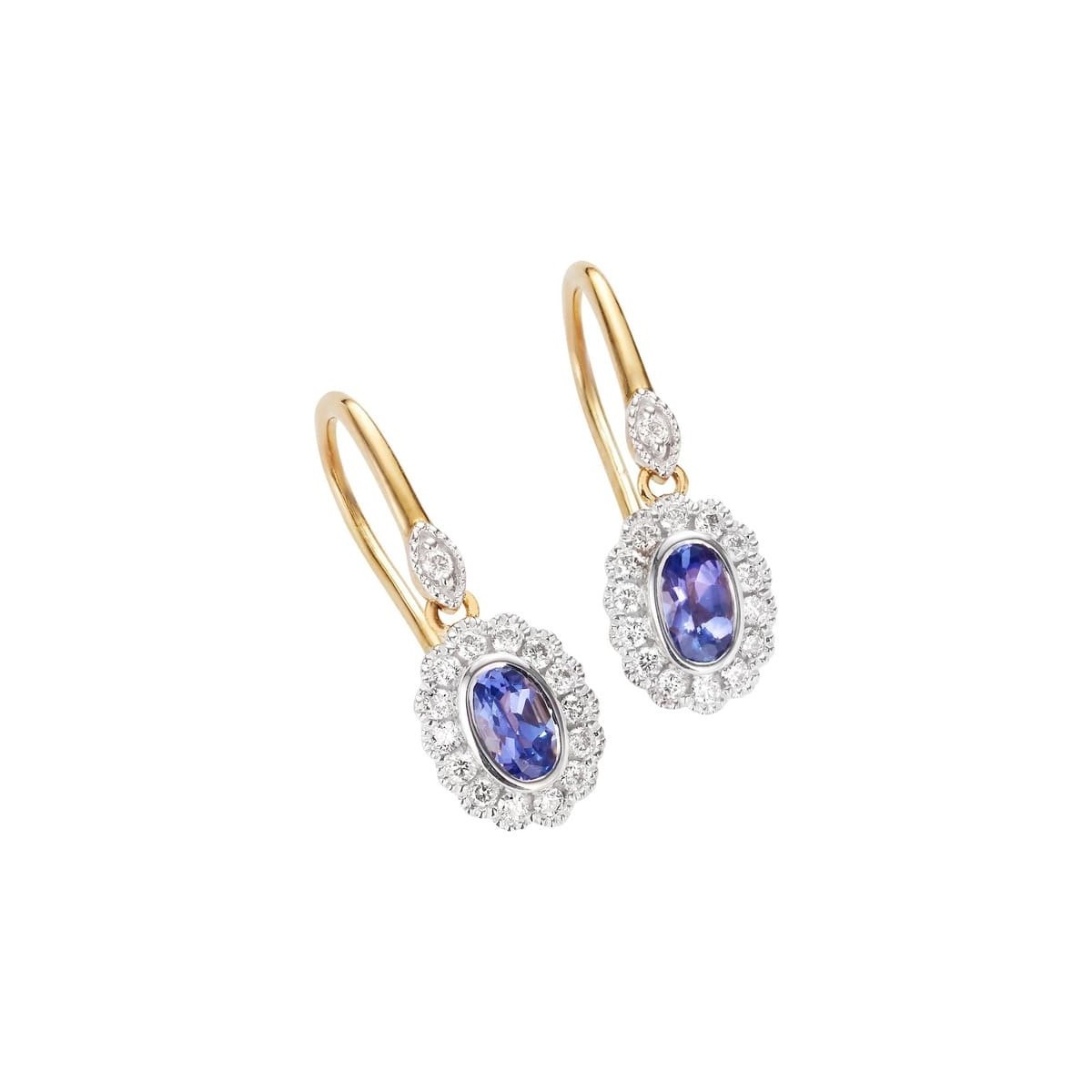 Orecchini Tanzanite in oro bicolore